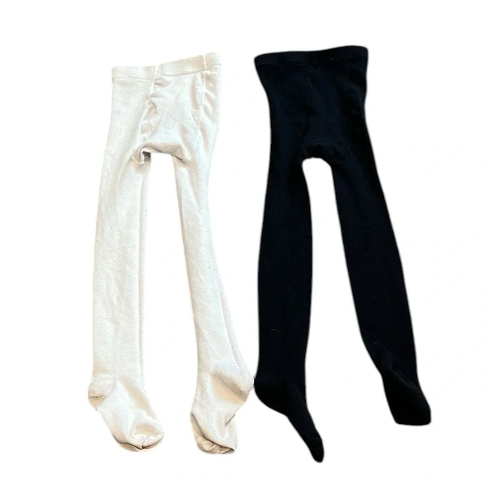 Black and White Tights for Little Girls